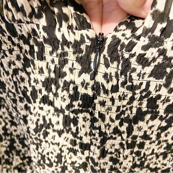 Rebecca Taylor | Ruched Oska Midi Smocked Silk Blend Dress Size Small - Picture 11 of 13